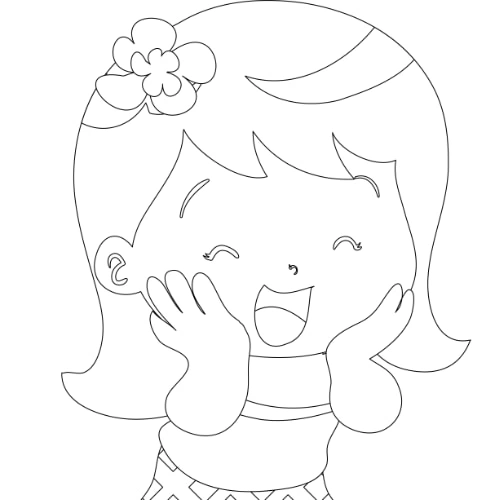 Kolorowanka mała dziewczynka krzyczy, że dziś 1 czerwca